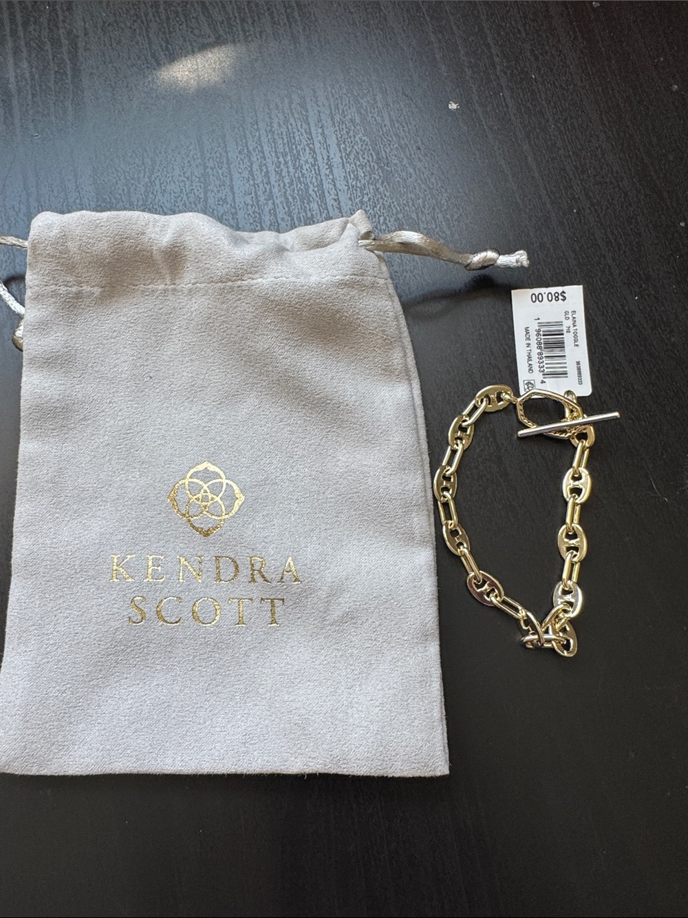 NEW Kendra Scott Elaina toggle gold bracelet $80 adjustable 14K over brass